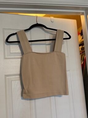 a new day Beige Ribbed Square-Neck Tank - Women